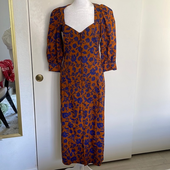 Zara Floral Print Poplin Dress - Picture 2 of 8